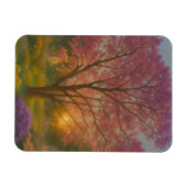 Gouden Bloei - Schilderij van Zonsondergangstuin Magneet (Horizontaal)