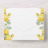 Gouden bloei: stralende gele roos all in one uitnodiging (Achterkant)