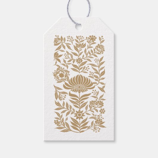 Gouden Bloei Tag Cadeaulabel (Voorkant)