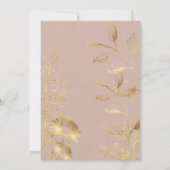 Gouden Bloeiende Bloem | Moderne Trouwceremonie Kaart (Achterkant)
