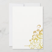 Gouden bloeiende bloemenrepetitiediner uitnodigen kaart (Achterkant)