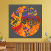 Gouden bloeiende boom canvas afdruk (Insitu (Woonkamer))