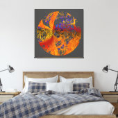 Gouden bloeiende boom canvas afdruk (Insitu (Slaapkamer))