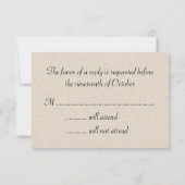 Gouden Bloeiende Bruiloft Crest Beige Bruiloft RSV RSVP Kaartje (Achterkant)