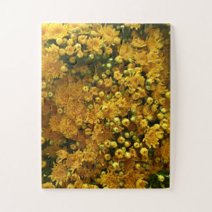 Gouden Bloeiende Muur Gele Chrysanthemum Legpuzzel
