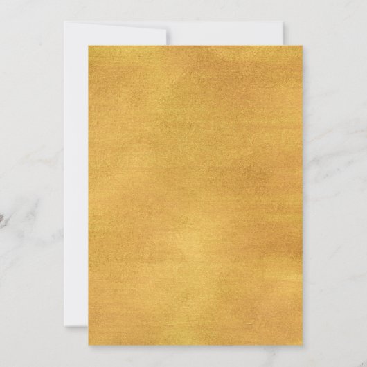 Gouden bloem 50ste huwelijksverjaardag uitnodiging (Achterkant)