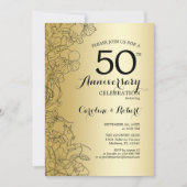 Gouden Bloem 50ste Verjaardag Kaart (Voorkant)
