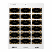 Gouden Bloem Adreslabel Etiket (Full Sheet)