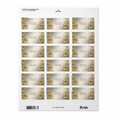Gouden Bloem Adreslabel Etiket (Full Sheet)