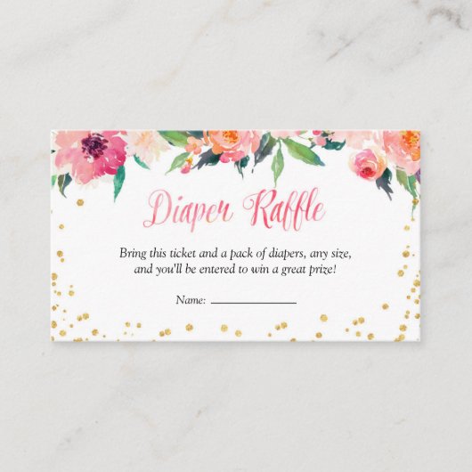 Gouden Bloem April Regen Luier Raffle Informatiekaartje (Voorkant)