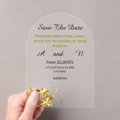 gouden bloem Bewaar de datum Acryl Uitnodigingen (Insitu (Draagbaar))