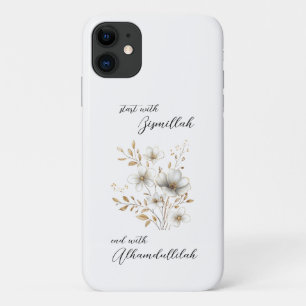 Gouden Bloem Bismillah Alhamdulliah Case-Mate iPhone Case