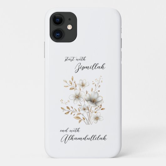 Gouden Bloem Bismillah Alhamdulliah Case-Mate iPhone Case (Achterkant)