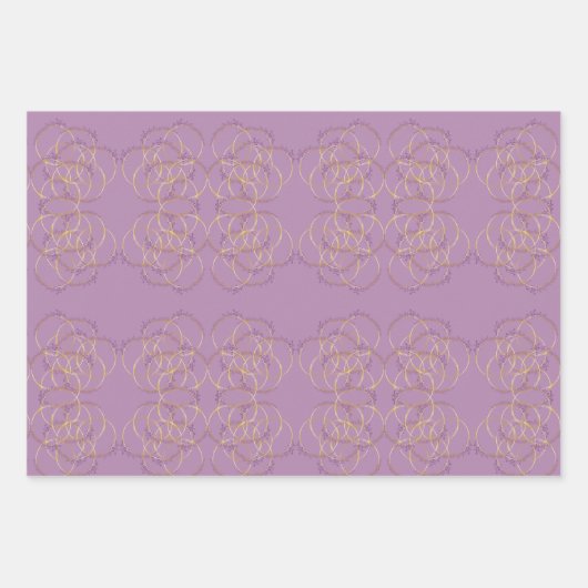 Gouden Bloem Bloemen Verjaardagsfeest Inpakpapier Vel (Voorkant 3)