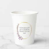 Gouden Bloem Bloemen Verjaardagsfeest Papieren Bekers (Voorkant)