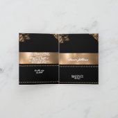gouden bloem bruiloft gevouwen uitnodiging (Binnen)