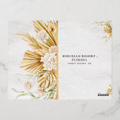 Gouden bloem bruiloft uitnodiging landschap (Achterkant)
