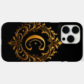 Gouden Bloem C Monogram Luxe Botanische Initiaal Case-Mate iPhone Case (Achterkant (horizontaal))