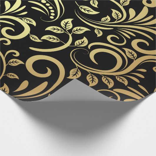 gouden bloem cadeaupapier (Hoek)