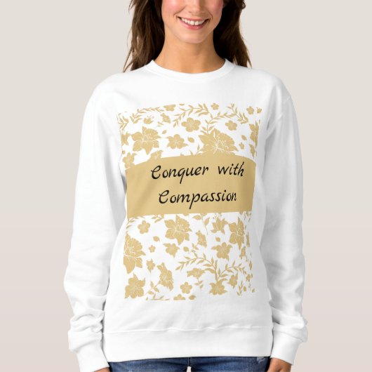 Gouden Bloem Elegant Inspirerend Trui (Voorkant)