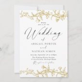  gouden bloem elegante bruiloft kaart