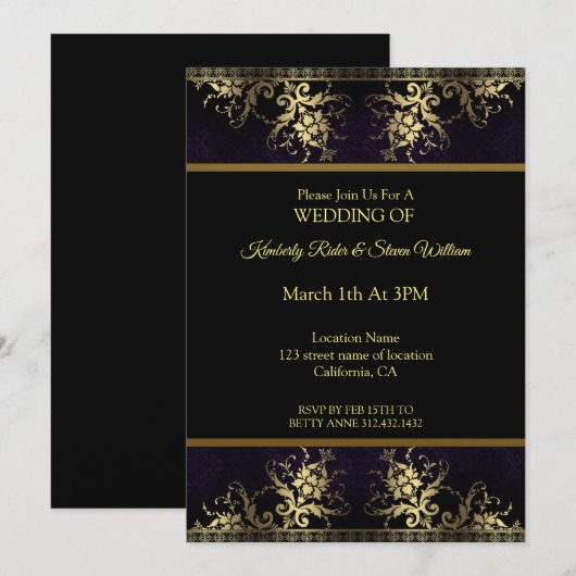 Gouden bloem en henna kaart (Voorkant / Achterkant)