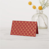 Gouden Bloem en Mundap Arch Bruiloft Escort Naam Plaatskaartje (Achterkant)