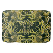 gouden bloem, fantasie, elegant, patroon, subtiel, badmat (Voorkant)