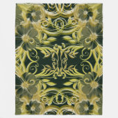 gouden bloem, fantasie, elegant, patroon, subtiel, fleece deken (Voorkant)