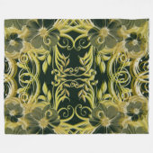 gouden bloem, fantasie, elegant, patroon, subtiel, fleece deken (Voorkant (Horizontaal))