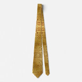 Gouden Bloem Glanzende Metallic Look Heren Das (Voorkant)