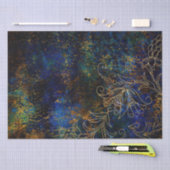 Gouden Bloem Grunge Damast Tissuepapier (Craft)