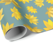 Gouden Bloem Herfst Naadloze Verjaardag Viering Cadeaupapier (Rol Hoek)