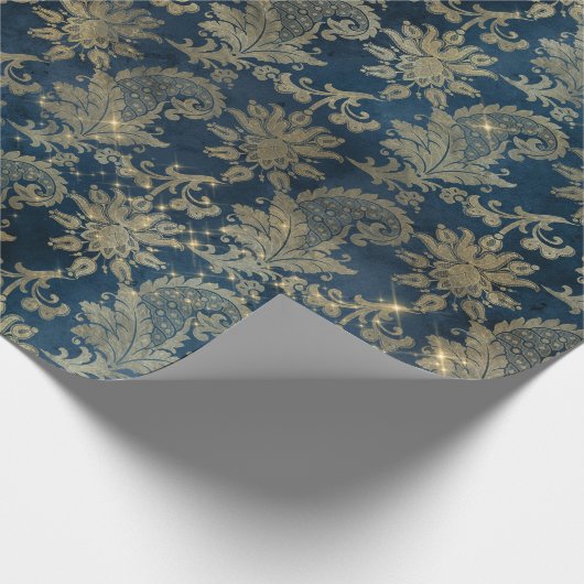 gouden bloem in hemelsnaam cadeaupapier (Hoek)