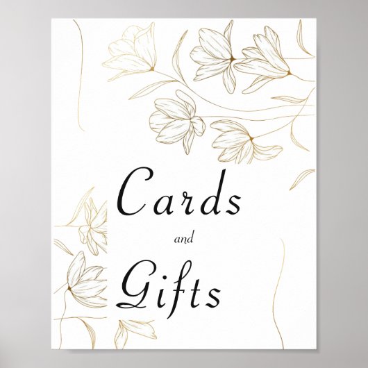 Gouden Bloem Kaarten en Cadeaus Poster Bord (Voorkant)