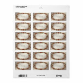 Gouden bloem kader retouradreslabel etiket (Full Sheet)