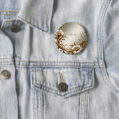 Gouden Bloem Knop Ronde Button 5,7 Cm (In situ)