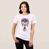 Gouden bloem kosmische herten Tri-Blend shirt (Voorkant volledig)