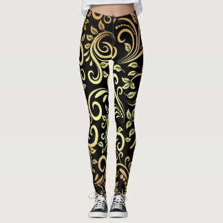 gouden bloem leggings