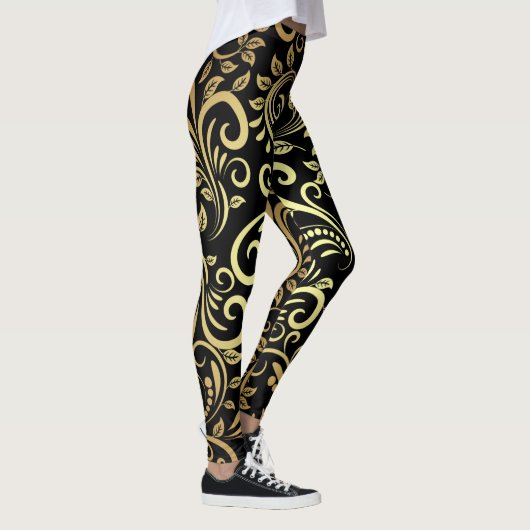 gouden bloem leggings (Rechts)
