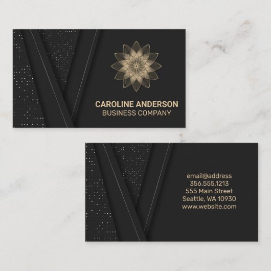 Gouden Bloem Logo Visitekaartje (Voorkant / Achterkant)