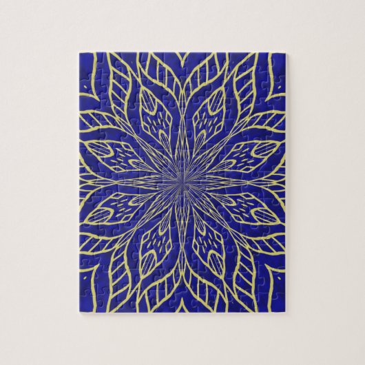 Gouden Bloem Mandala Legpuzzel (Verticaal)