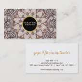 Gouden Bloem Mandala Patroon Yoga Instructeur Visitekaartje (Voorkant / Achterkant)