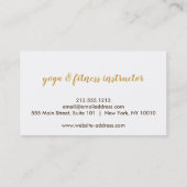 Gouden Bloem Mandala Patroon Yoga Instructeur Visitekaartje (Achterkant)