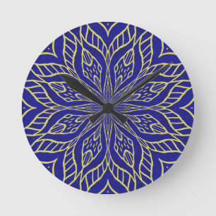 Gouden Bloem Mandala Ronde Klok