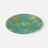 Gouden Bloem Mandala's Trouw Bruidsfeest Feest Papieren Bordje (Gekanteld)