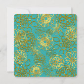 Gouden Bloem Mandala's Trouwfeest Kaart (Achterkant)