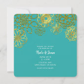 Gouden Bloem Mandala's Trouwfeest Kaart (Voorkant)