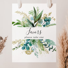 Gouden Bloem Met Favorietenteken voor Tropisch Gro Poster