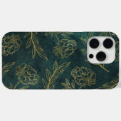 Gouden bloem met groene textuur Case-Mate iPhone case (Achterkant (horizontaal))